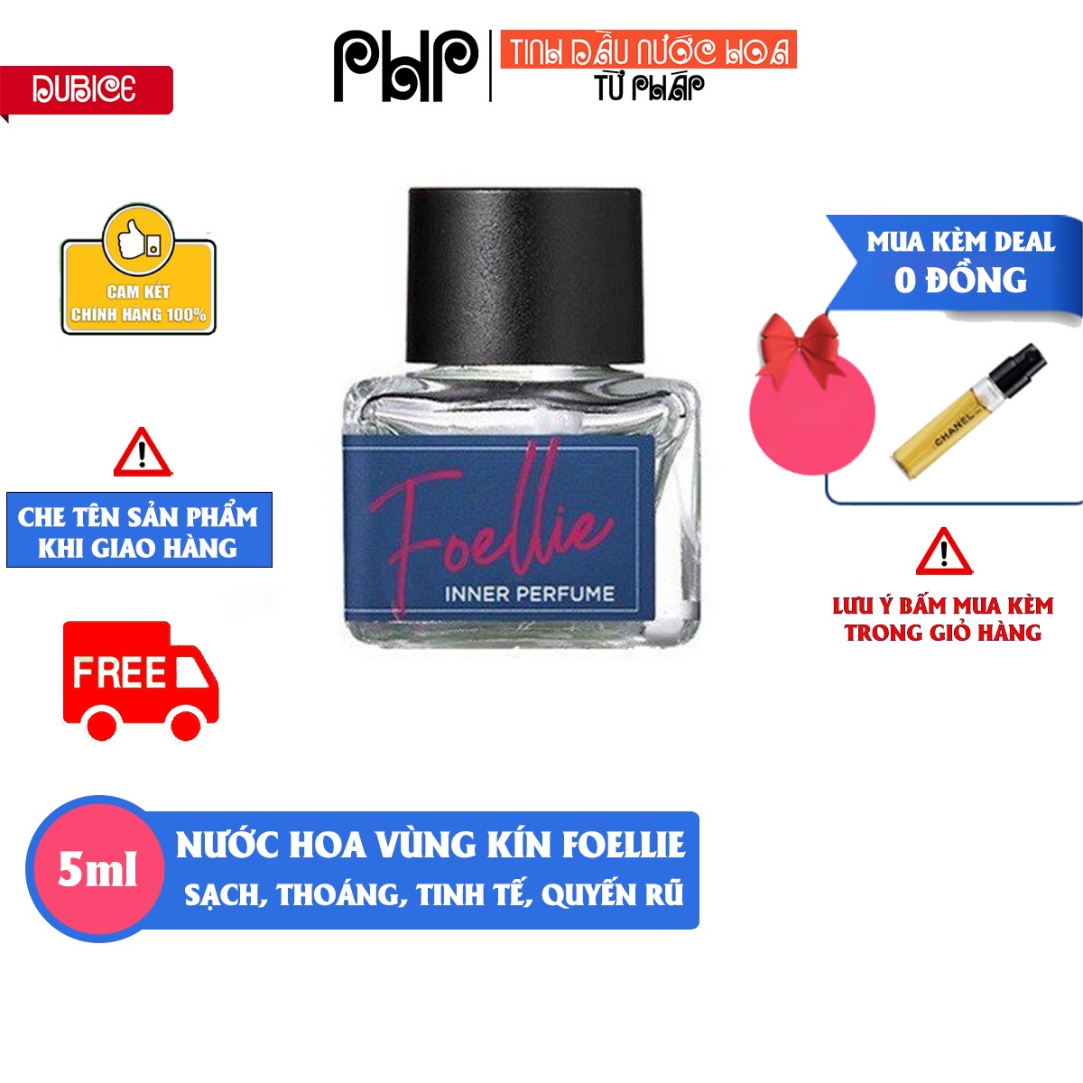 Nước Hoa Vùng Kín Foellie Eau De Innerb Perfume Bijou - Màu Xanh ( Thanh Mát )