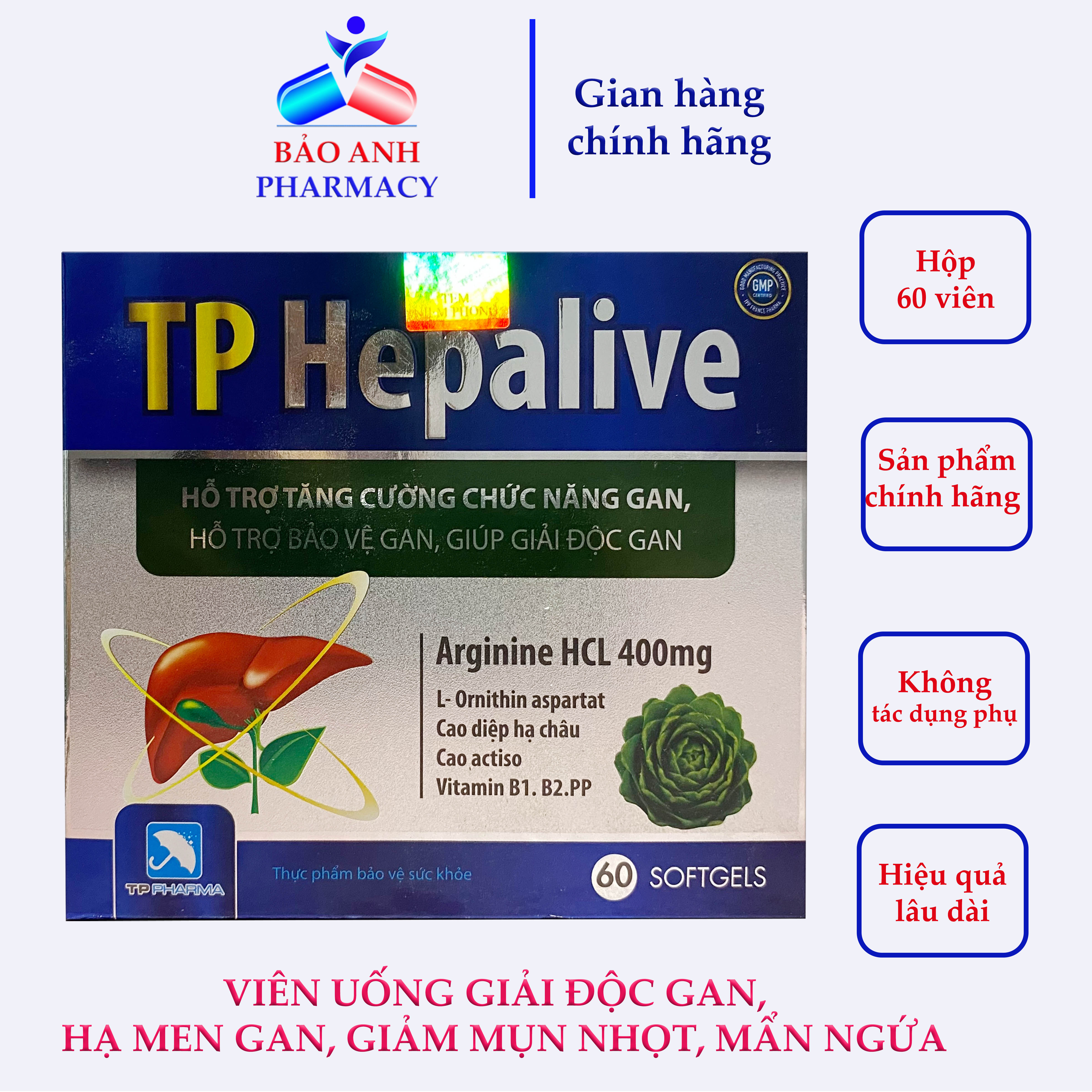 Tp Hepalive - Giải Độc Gan Cao Cấp - Hộp 60 Viên