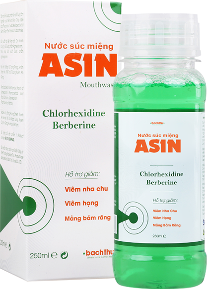 [HCM]Nước súc miệng NGỪA COVID – Nước súc miệng ASIN với Công nghệ Nano Berberine + Chlorhexidine 0.12% kháng khuẩn răng miệng và ngăn ngừa xâm nhiễm SARS-CoV-2 (Chứng nhận khả năng trung hòa SARS-CoV-2 do Viện Pastuer cấp) Chai 250ml