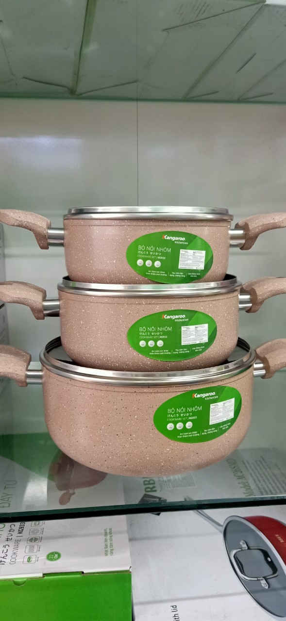 Bộ Nồi nhôm đáy từ Kangaroo KG933 hàng chính hãng bắt từ tốt bảo hành 12 tháng