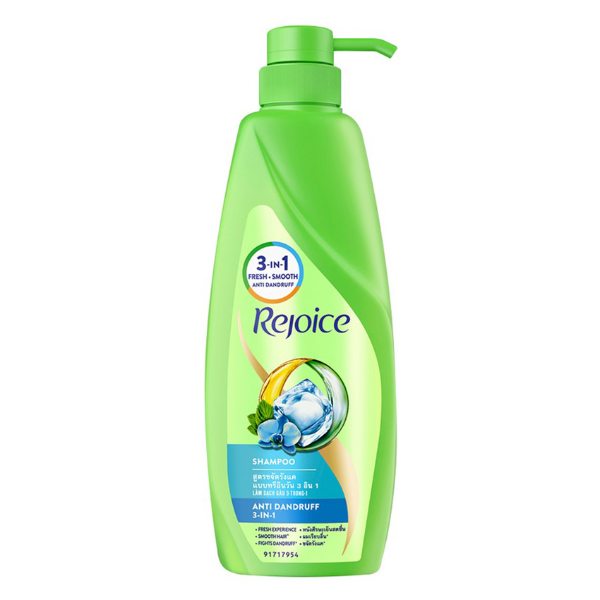 [Hcm]Dầu Gội Rejoice Tinh Dầu Bạc Hà Giảm Gàu 3 Trong 1 Anti Dandruff 3In1 Thái Lan 450Ml