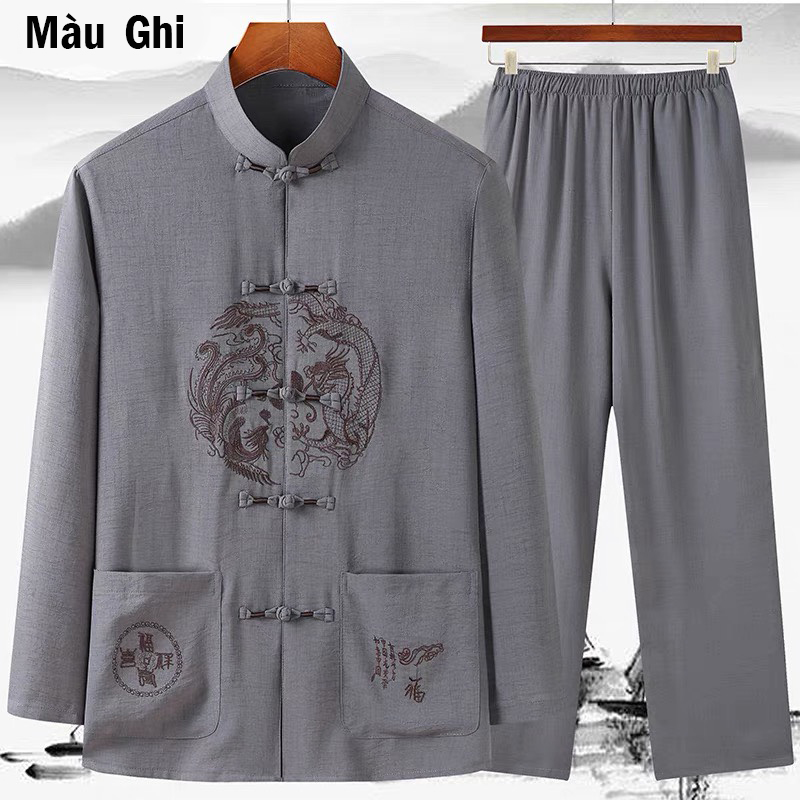 Bộ Đũi Nam Trung Niên Chất Đũi Thái Thoáng Mát Thấm Mồ Hôi Hàng Chất Lượng Loại 1