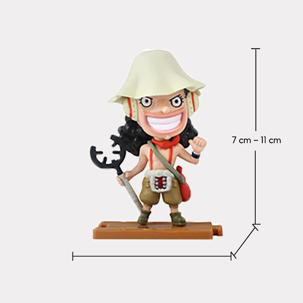 Mô hình One Piece chibi Luffy Zoro Sanji Ace Sabo Nami Robin Choper Usopp Brook Franky Boa Hancok cao 7-11cm - Shin Case