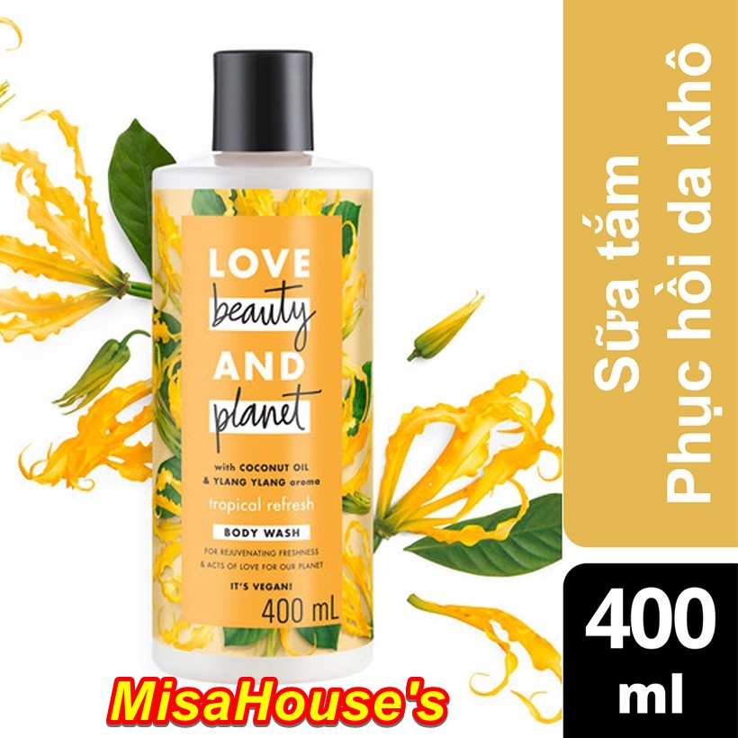 Sữa Tắm Phục Hồi Da Khô Love Beauty And Planet Tropical Refresh 400Ml