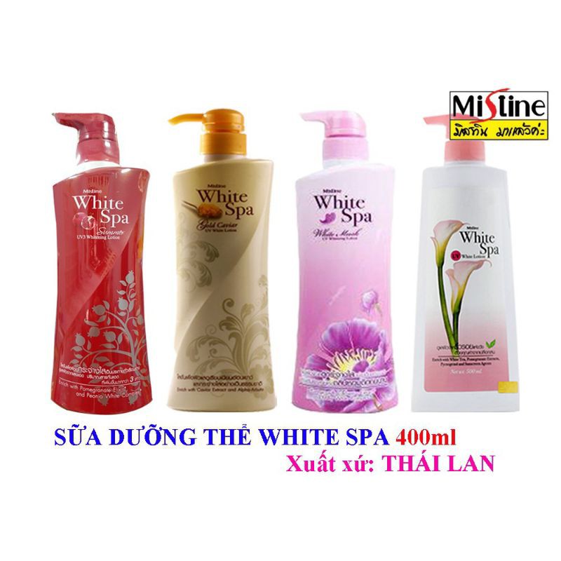 Dưỡng Thể Trắng Da Mistine White Spa Whitening Lotion 400Ml