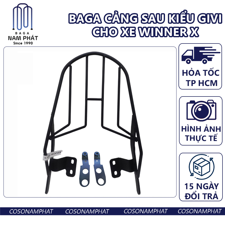 Cảng Sau Kiểu Givi Xe Winner X V2 V3 Đen Sơn Tĩnh Điện  Ba ga Winer Win X Baga Tay Dắt Tay Nắm Sau T