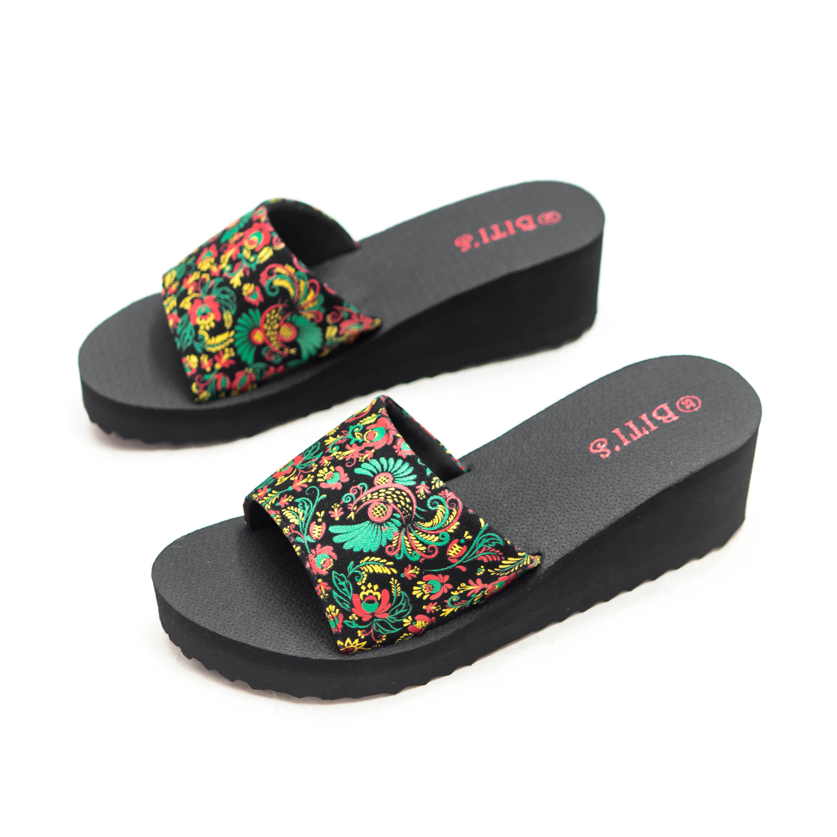 [Hoàn Xu] DÉP LÊ XỐP QUAI NGANG NỮ BITIS ĐẾ CAO 5CM BXW011400 (ĐEN + ĐỎ + XANH NHỚT) - BITIS