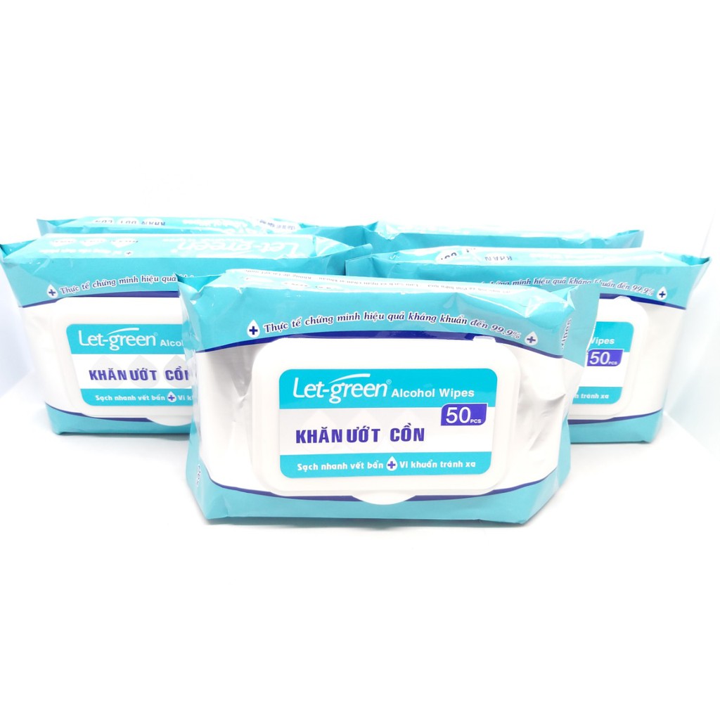 [Hcm]Bộ 3 Gói Khăn Cồn Letgreen Lau Dọn.