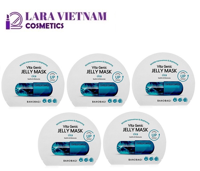 [HCM]Combo 5 Mặt Nạ Dưỡng Da Giảm Mụn Banobagi Vita Genic Jelly Mask Cica 30ml