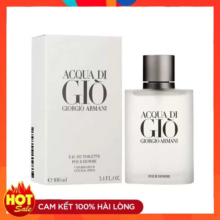 [Hàng Xách Tay] Nước Hoa Nam Acqua Di Gio Giorgio Armani Pour Homme 100Ml - Một Mùi Hương Nam Tính Sinh Ra Từ Những Gì Tinh Túy Nhất Của Biển Khơi.bảo Hành 6 Tháng