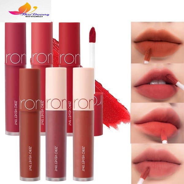 [HCM]Son kem lì lên màu siêu chuẩn Romand New Zero Velvet Tint 5.5g