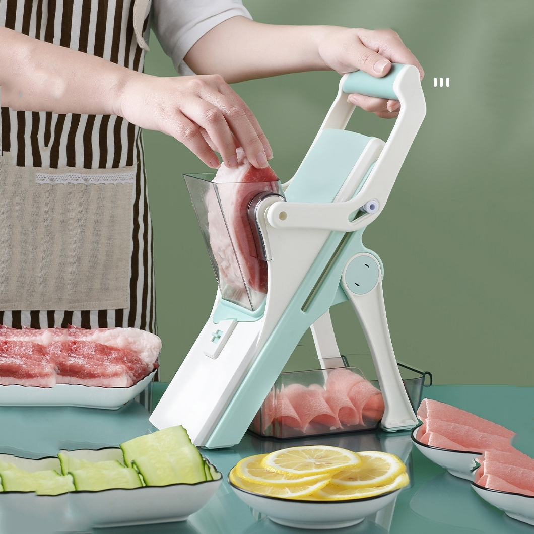Dụng cụ thái lát thịtrau củ quả an toàn với 5 lưỡi dao kích thước khác nhau phụ kiện nhà bếp(Bảo hành 6 tháng)-Vinkor.Store