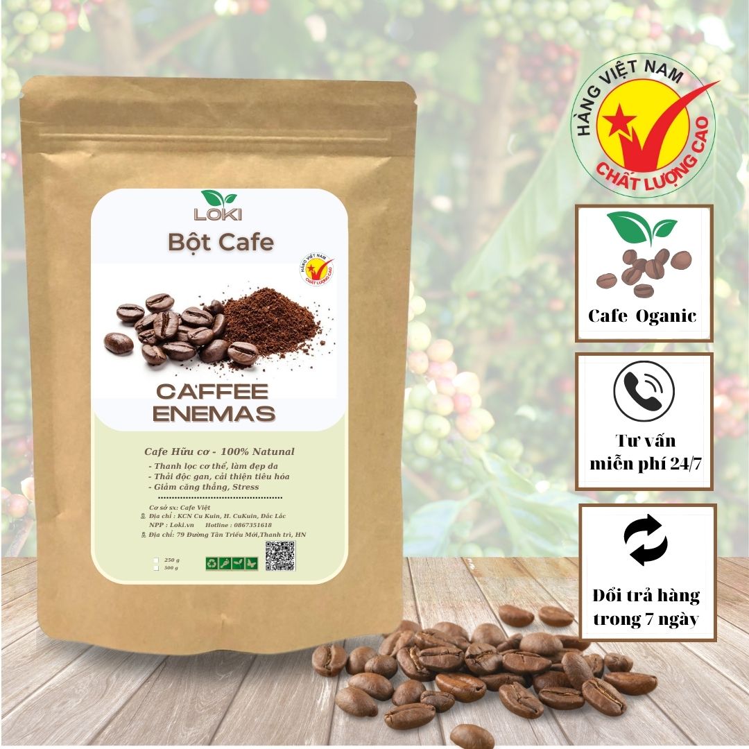 Bột coffee enema -Túi thải độc đại tràng thụt tháo đại tràng caffe enema thải độc cà phê - soleil sh