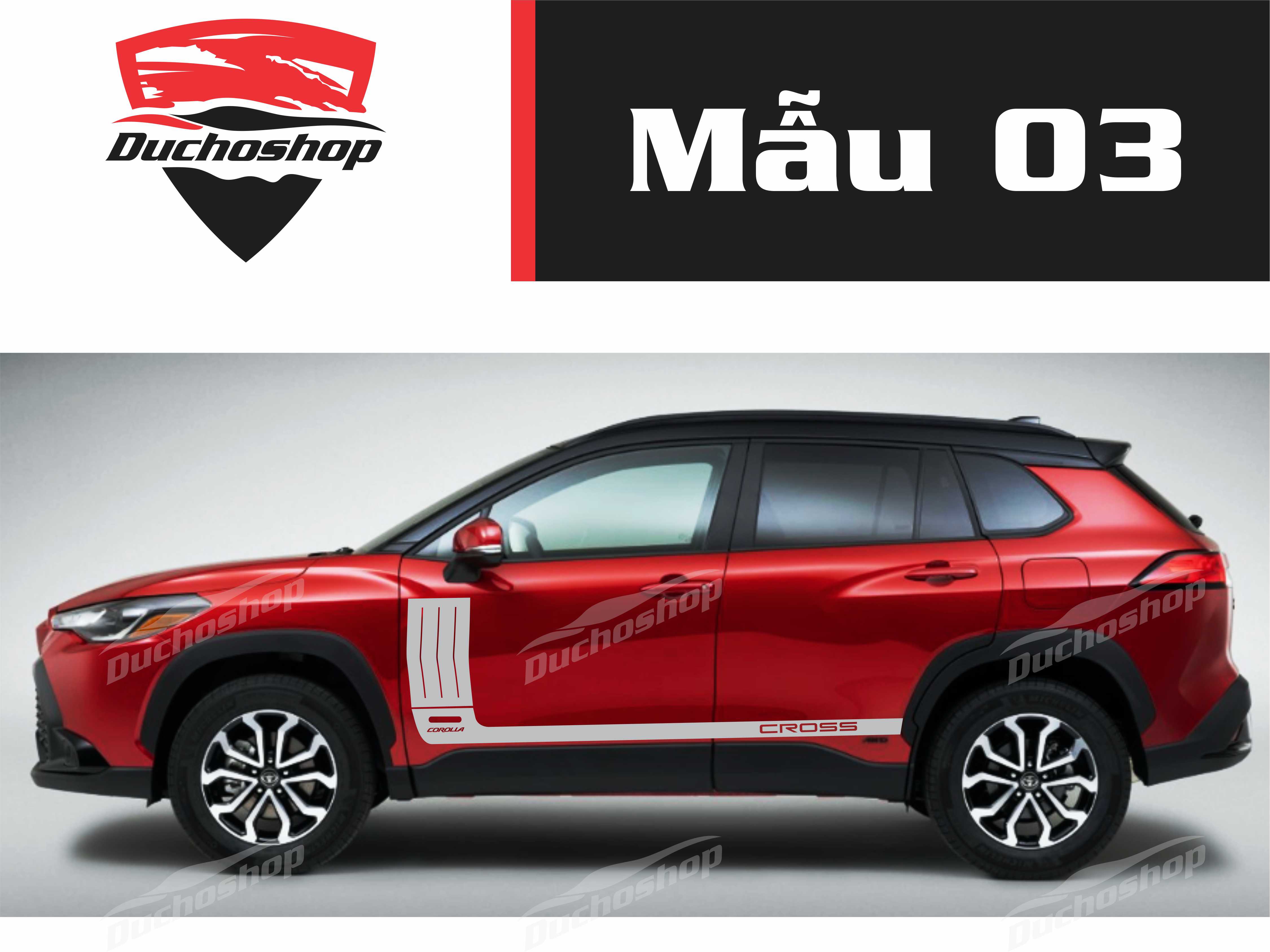 tem dán hông xe dán sườn xe toyota corolla cross ms001