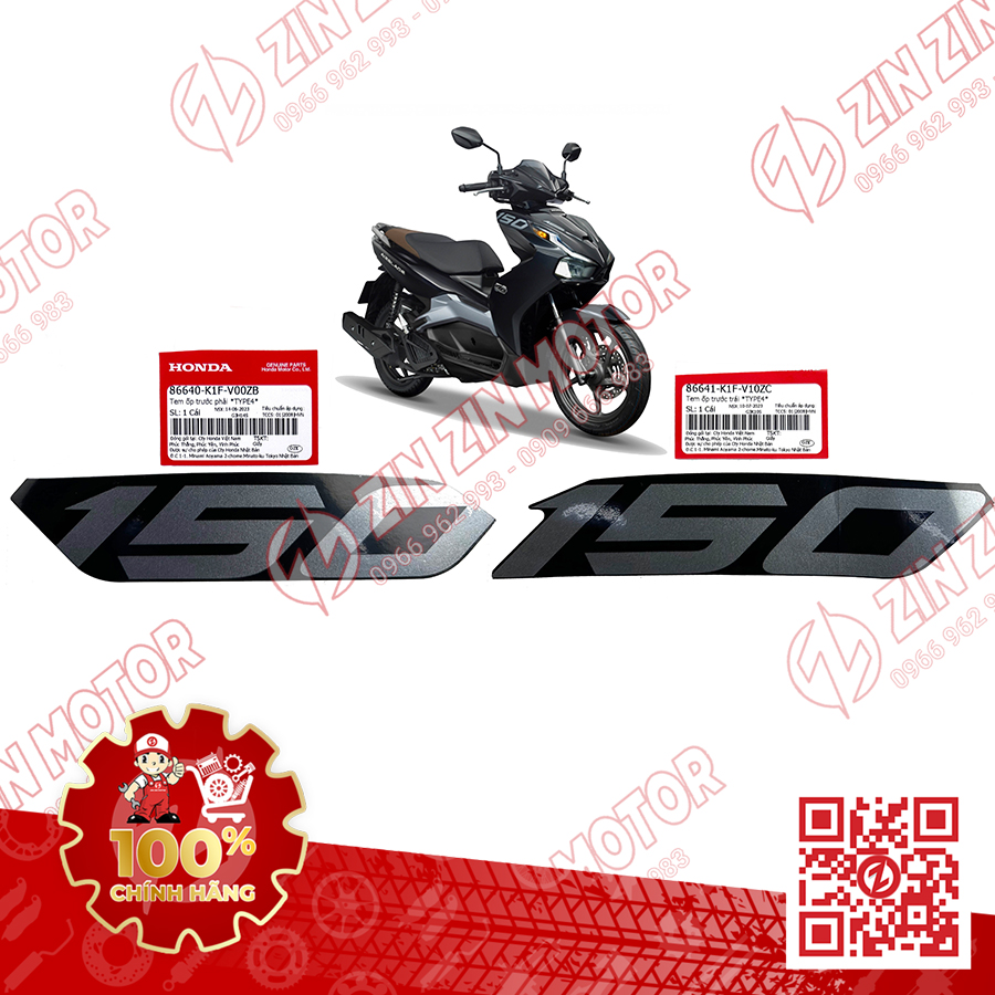 Tem Chữ 150 Dán Ốp Yếm Trước AB 2020 2021, AirBlade 150 Trái Phải Chính Hãng Honda - ZZM