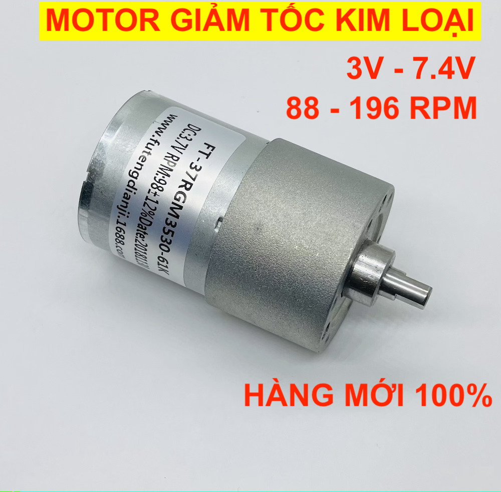 [HCM]Motor giảm tốc bánh răng kim loại 37RGM530 3V - 7.4V tốc độ 88 - 196RPM chất lượng cao - LK0367