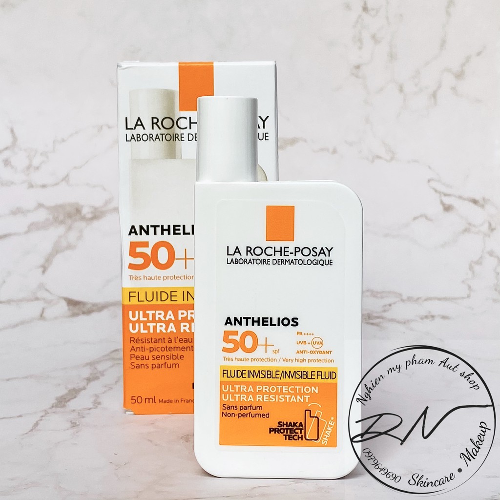 Kem chống nắng dạng sữa lỏng nhẹ không nhờn rít La Roche-Posay Anthelios Invisible Fluid SPF 50+ 50ml