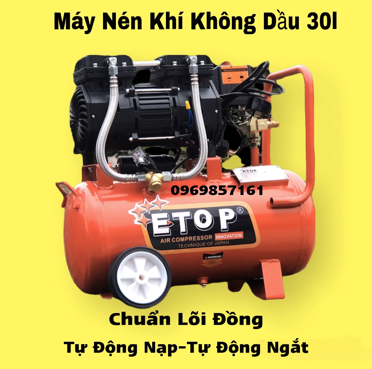 Máy hơi/Máy nén khí/Máy nén khí không dầu ETOP 30L Thái Lan 1500W Máy nén khí sạch( Không ồn Cam kết