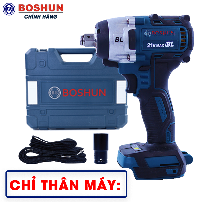 [KHÔNG CHỔI THAN] Bộ Máy Siết Bulong Boshun 380N.m Không Chổi Than  - Máy siết bu lông, vặn ốc nồi x