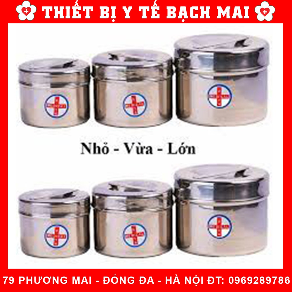 Hộp Inox Tròn Đựng Bông Gòn Lưu Mẫu Các Size - Hộp Nhỏ