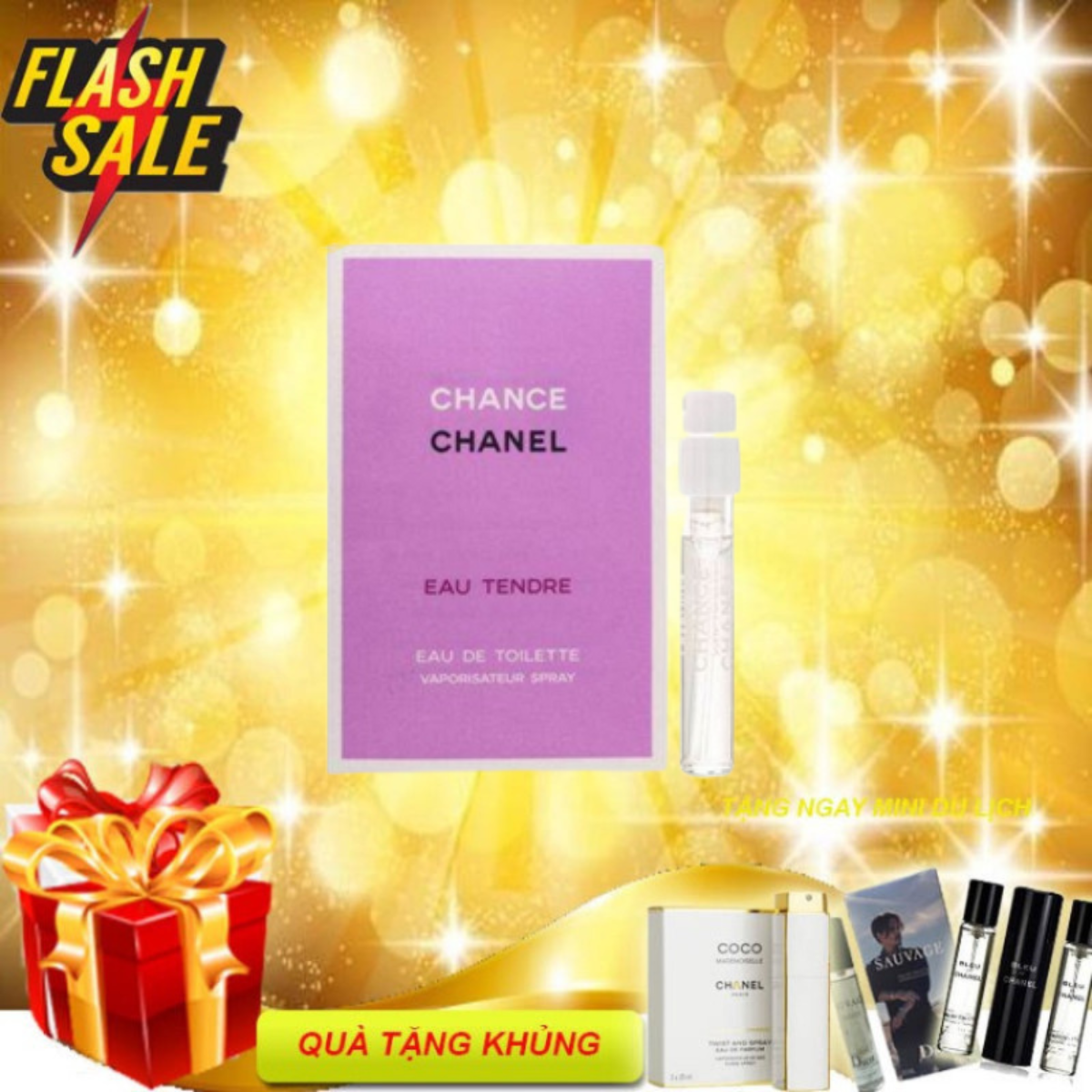 Nước hoa nữ vial Chance Hồng Eau Tendre EDP 2ml - Nước hoa nữ thơm lâu nhỏ gọn - Nước hoa chính hãng