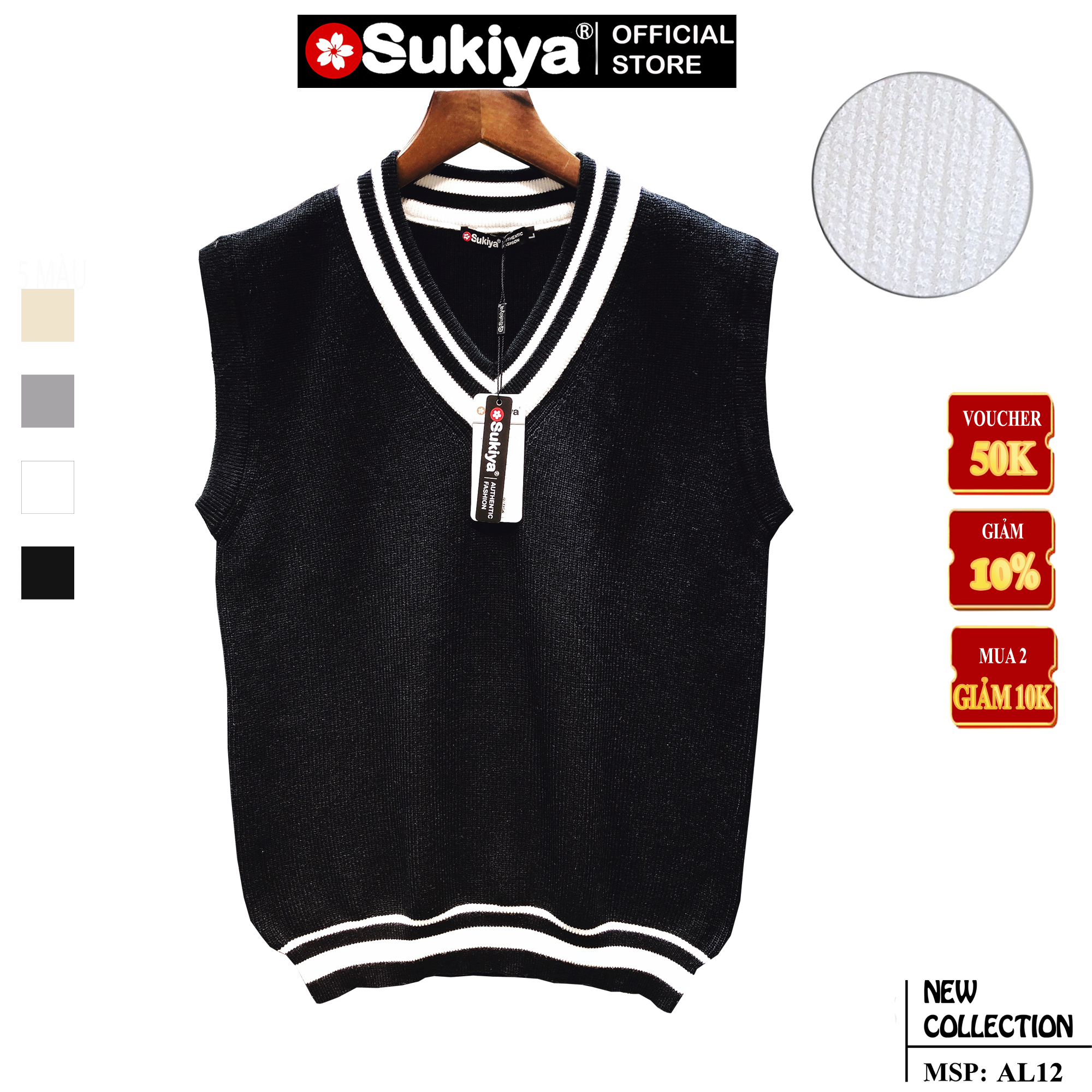 Áo Len Ghile Nam Cổ Tim SUKIYA Chất Mềm Mại Kiểu Dáng Mới 2024 Hàn Quốc AL54