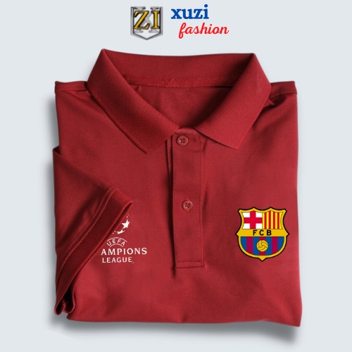 áo thun có cổ áo polo nam nữ barca siêu đẹp chất vải cotton cá sấu gai mịn thời trang thể thao thanh