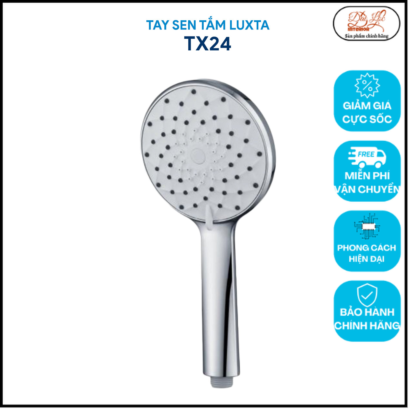 Bộ Tay Sen Tắm Luxta & Tay Sen Tăng Áp Luxta TX24 - Tay Sen 6 Chế Độ - Bảo Hành 1 Năm - Hàng Chính H