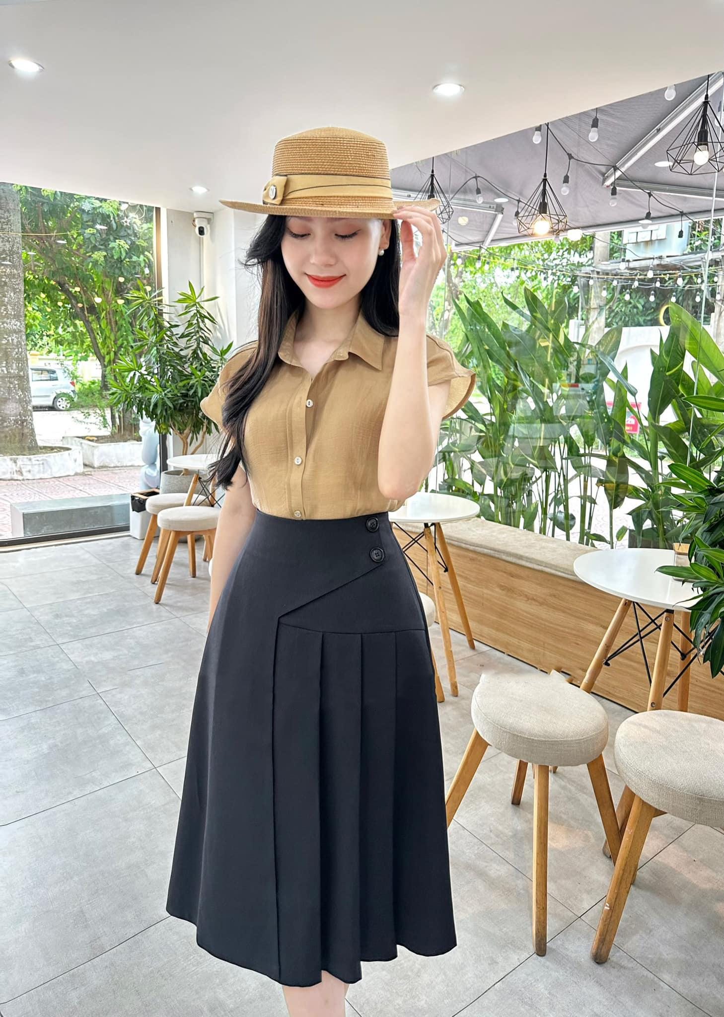 Chân váy bút chì công sở lưng cao vạt che bụng dài qua gối | Shopee Việt Nam