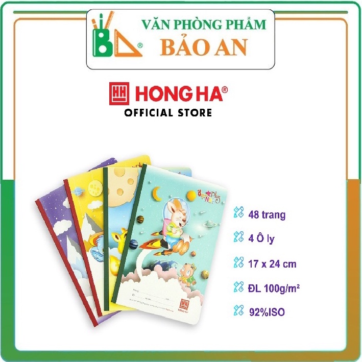 Vở 4 ô ly Hồng Hà 48 trang School Bạn nhỏ Plus (0509P) - Văn Phòng Phẩm Hồng Hà