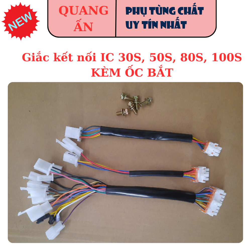 Giắc kết nối IC VOTOL 30S 50S 80S 100S KÈM ỐC BẮT có hình ảnh hướng dẫn kết nối dùng cho xe điện