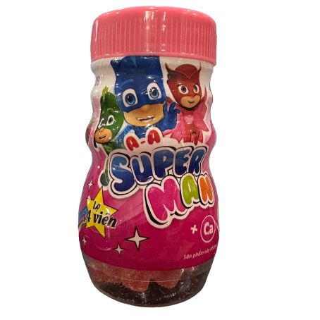 Combo sỉ 14 lọ kẹo dẻo trái cây Superman Canxi hàng chính hãng bổ sung Calcium và Vitamin D3 cho bé