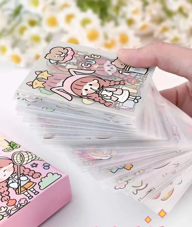 10 tấm sticker cắt sẵn cute trang trí sổ bình nước...