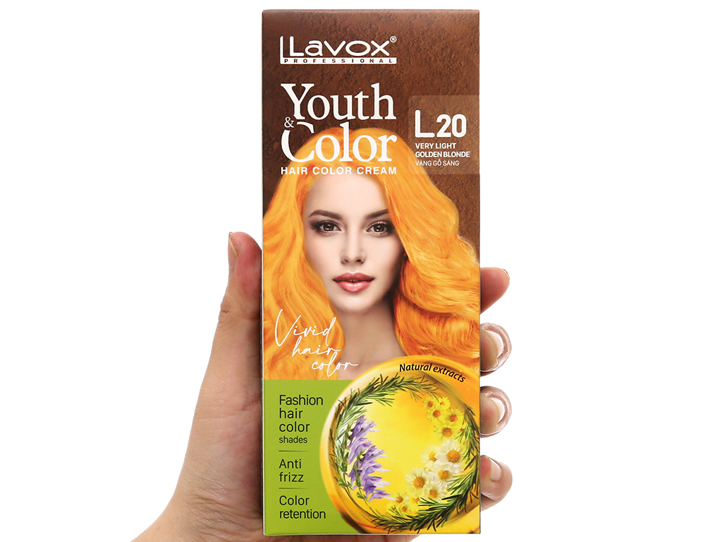 [Hcm]Kem Nhuộm Màu Tóc Cao Cấp Lavox Youth&Color L20 (Vàng Gỗ Sáng)