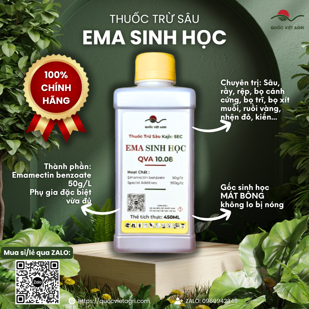 Thuốc trừ sâu EMA SINH HỌC USA (chai 450ml) - Emamectin benzoate 50g/l Trị sâu rầy rệp bọ cánh cứng 