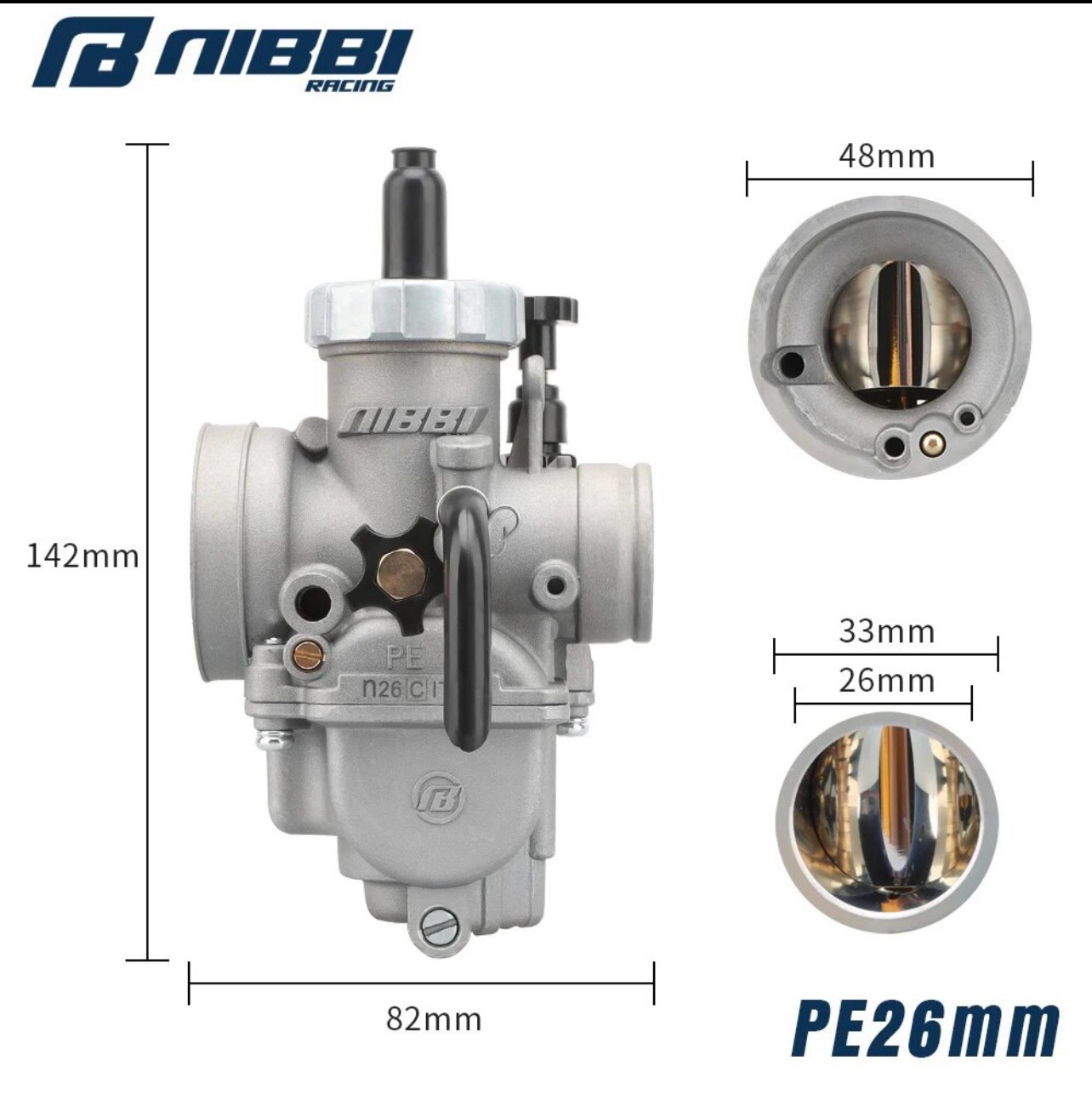 Bình xăng con Nibbi Ga tròn PE 24mm / 26mm / 28mm / 30mm