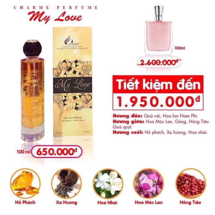 [HCM]Nước hoa nữ mylove 100ml