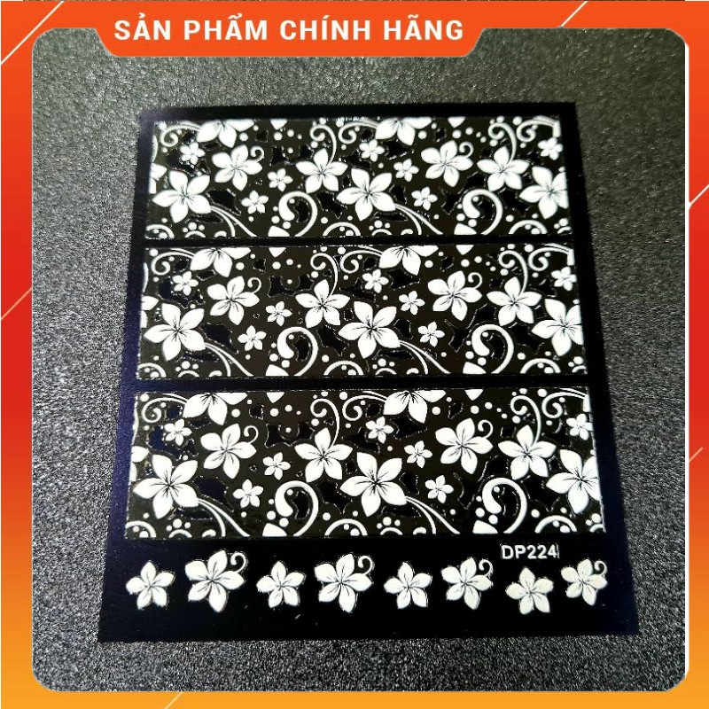 STICK HOA TRẮNG - MẪU HOA NỔI DÁN MÓNG TAY SIÊU ĐẸP