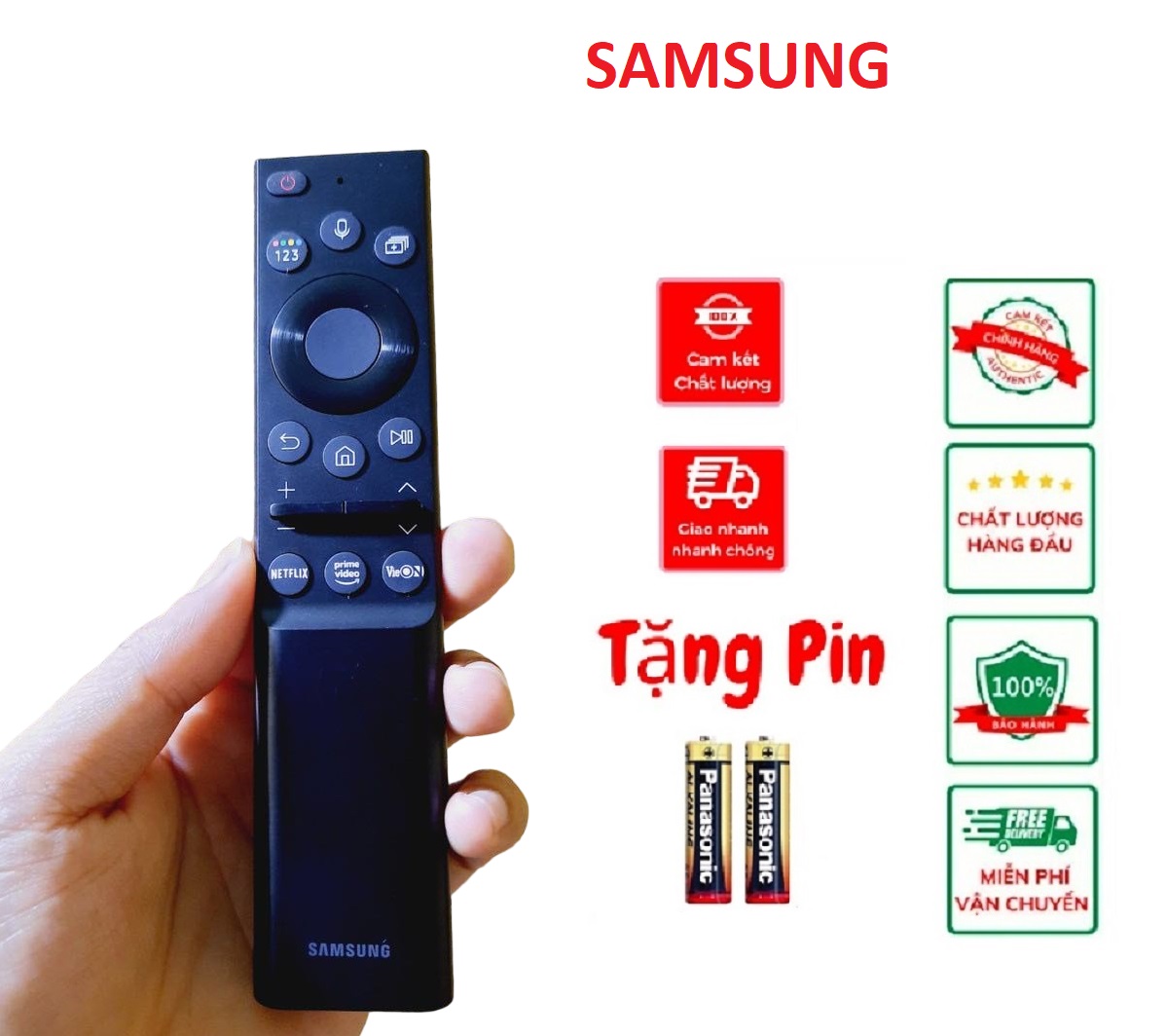 [CHÍNH HÃNG] Điều khiển Tivi Samsung 4K 55 inch UA55AU8100 made in Viet Nam còn mới 85%