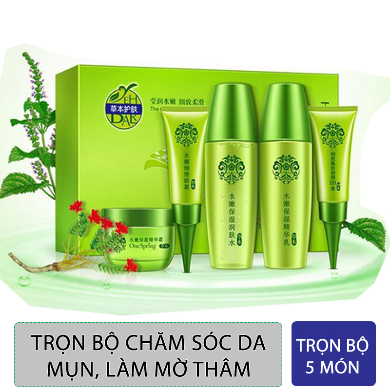 Bộ Sản Phẩm Chăm Sóc Da Mụn/Da Nhờn/Da Nhạy Cảm/Da Dầu Mụn/Da Xỉn Màu/Vết Thâm Mụn 5 Món One Spring