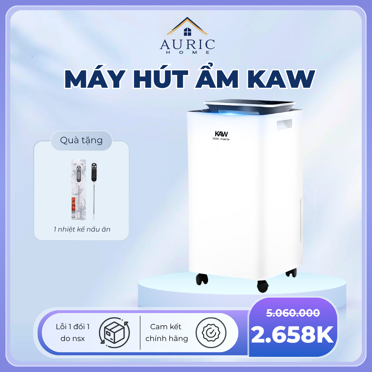 Máy hút ẩm lọc không khí KAW-K12L Dual Inverter 12L - Công nghệ máy nén 2 mặt nóng lạnh, tích hợp đa năng