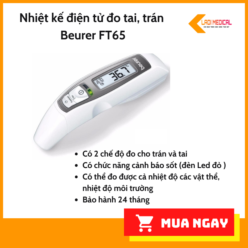 [Hcm]Nhiệt Kế Điện Tử Đo Tai Trán Beurer Ft65