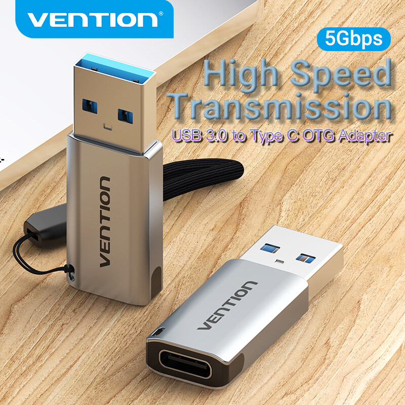 Vention USB 3.0 để USB C Adapter 5gbps Tốc độ truyền 3A dòng điện cao cho máy tính xách tay Tai nghe