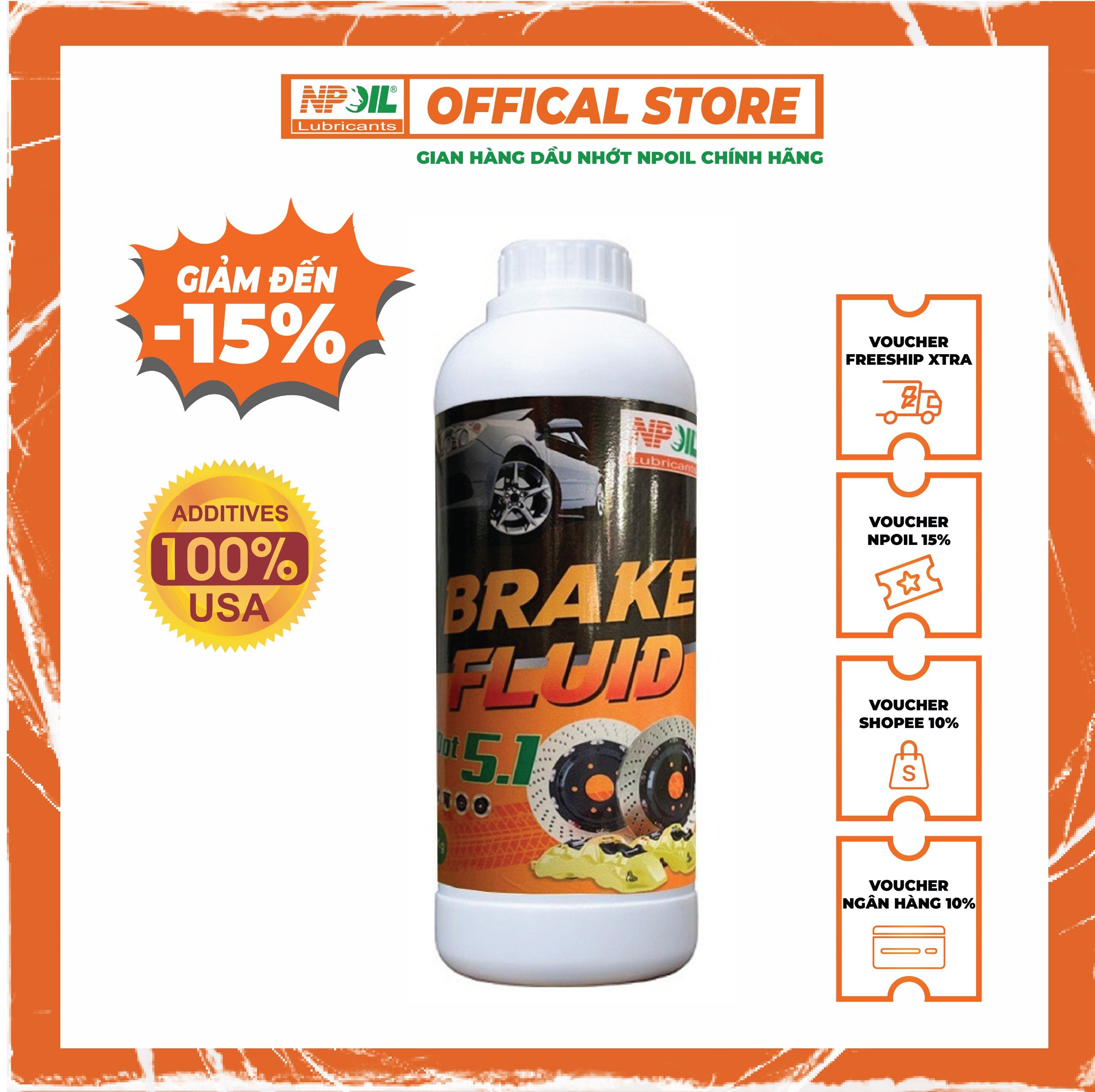 NPOIL - Dầu thắng (BRAKE FLUID) NP 32 - DOT 5.1 - 830ml