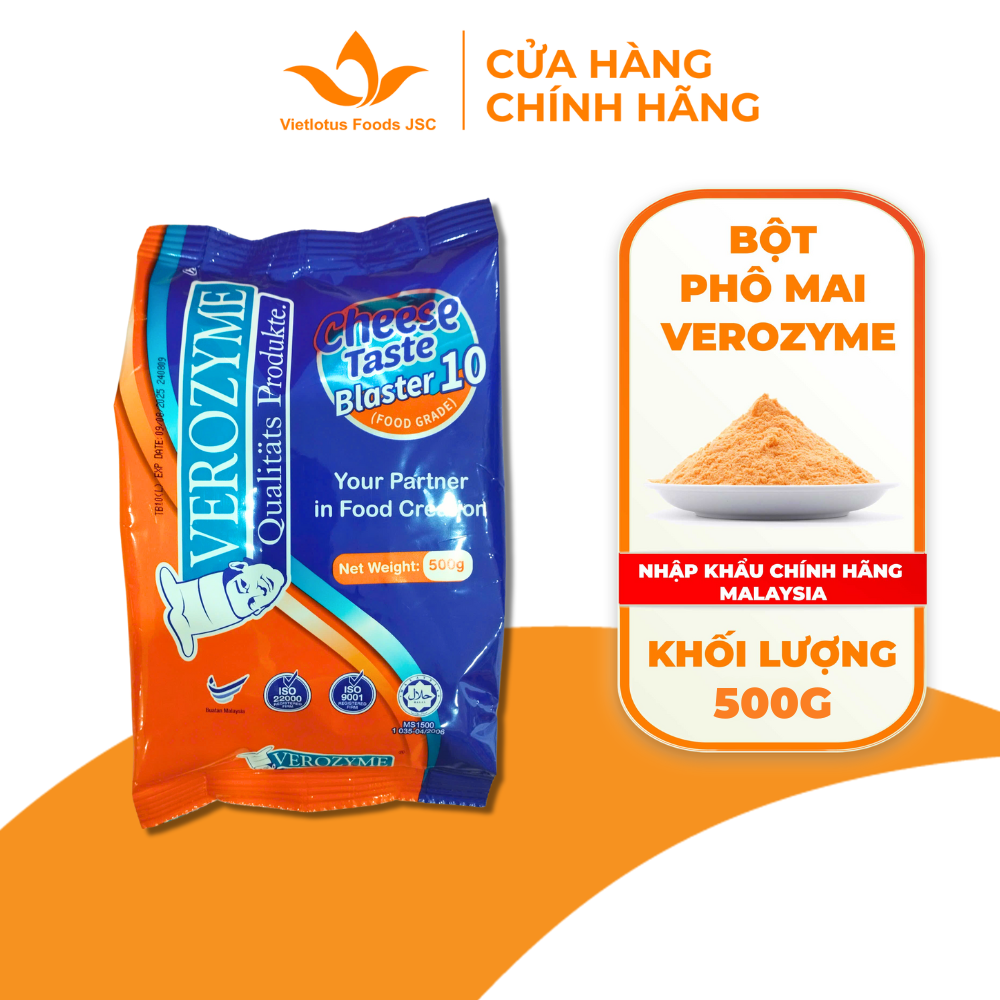 Bột Phô mai lắc Verozyme Malaysia chính hãng - Cheese Taste Blaster túi 1kg (Khoai lắc phô mai bắp p