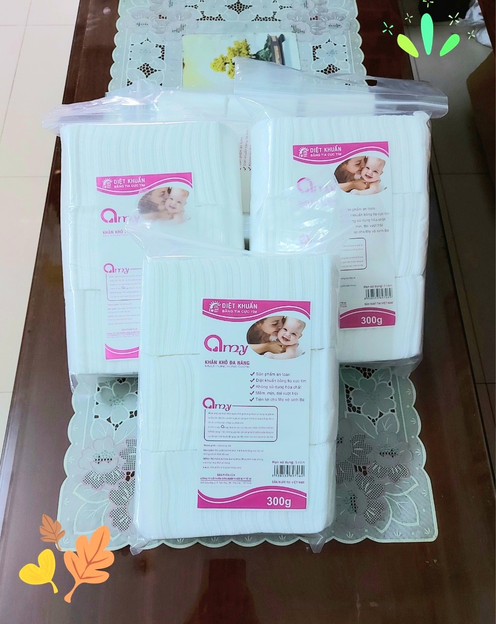 Khăn vải khô đa năng AMY BABY 300gr An toàn cho trẻ sơ sinh Vải bi dày Siêu mềm mịn Giá Gốc Siêu Tiết Kiệm.