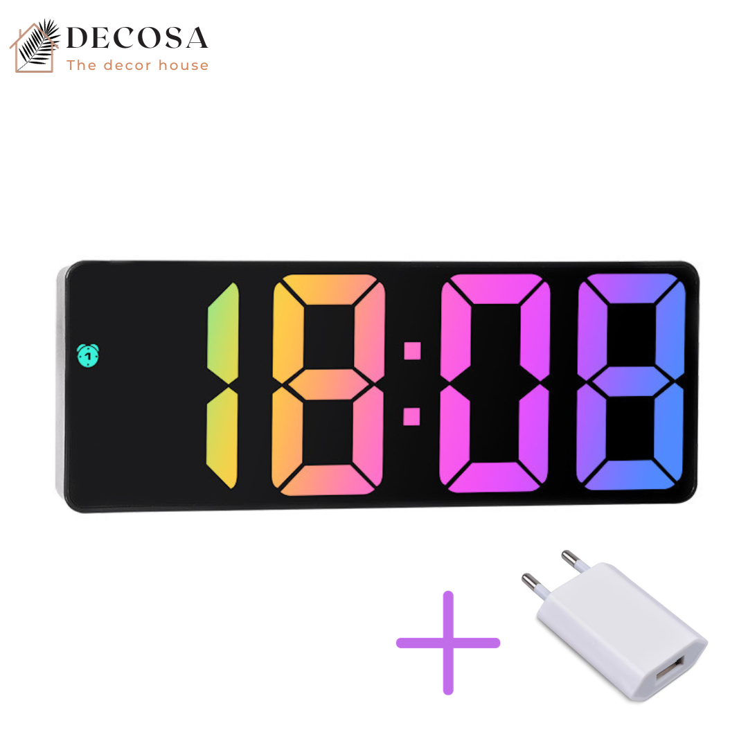 Đồng hồ led RGB để bàn xem giờ ngày nhiệt độ cảm biến âm thanh