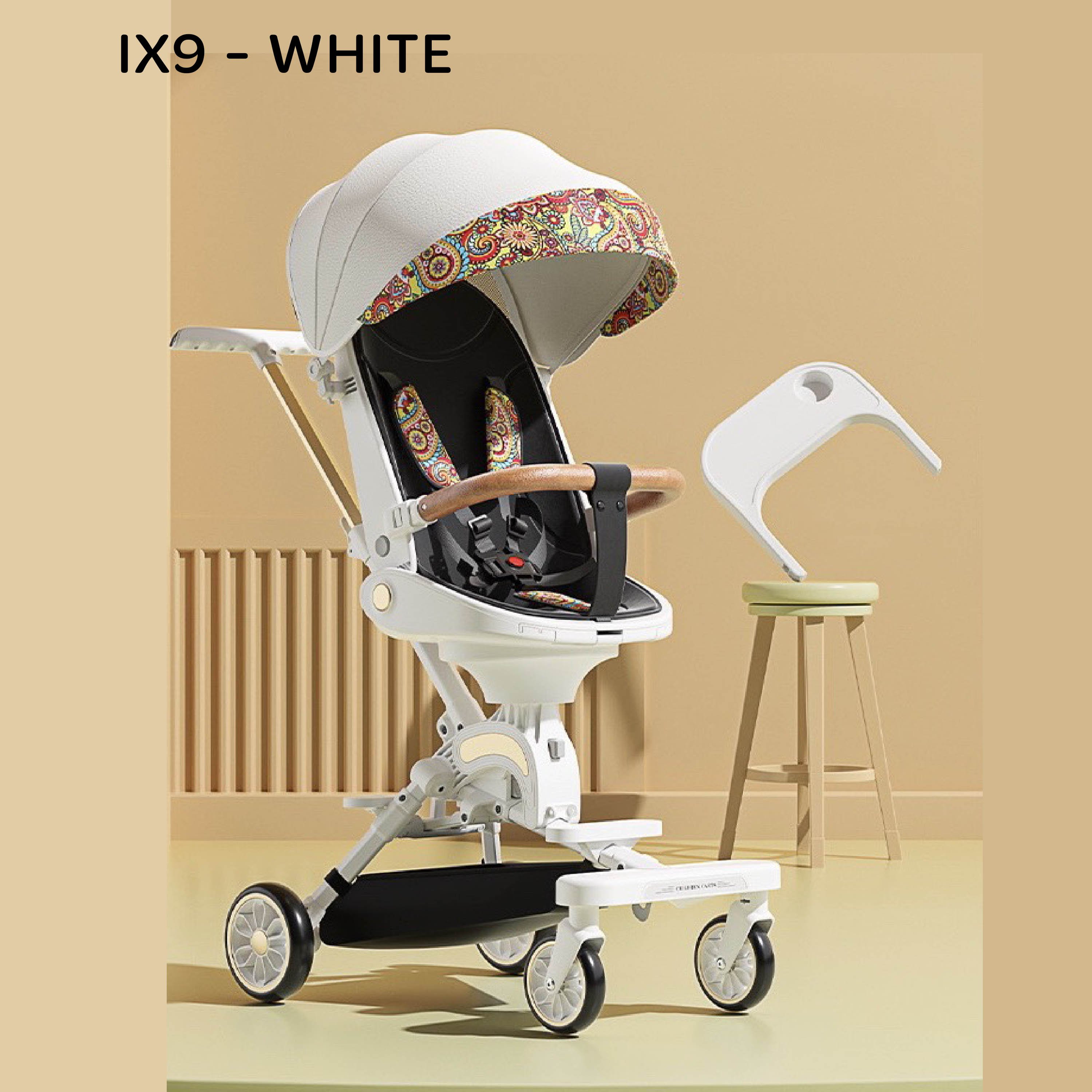 Xe đẩy 2 chiều gấp gọn cao cấp V - BABY IX9 – Hàng chính hãng – Bảo hành 1 năm ( Tặng kèm khay ăn)