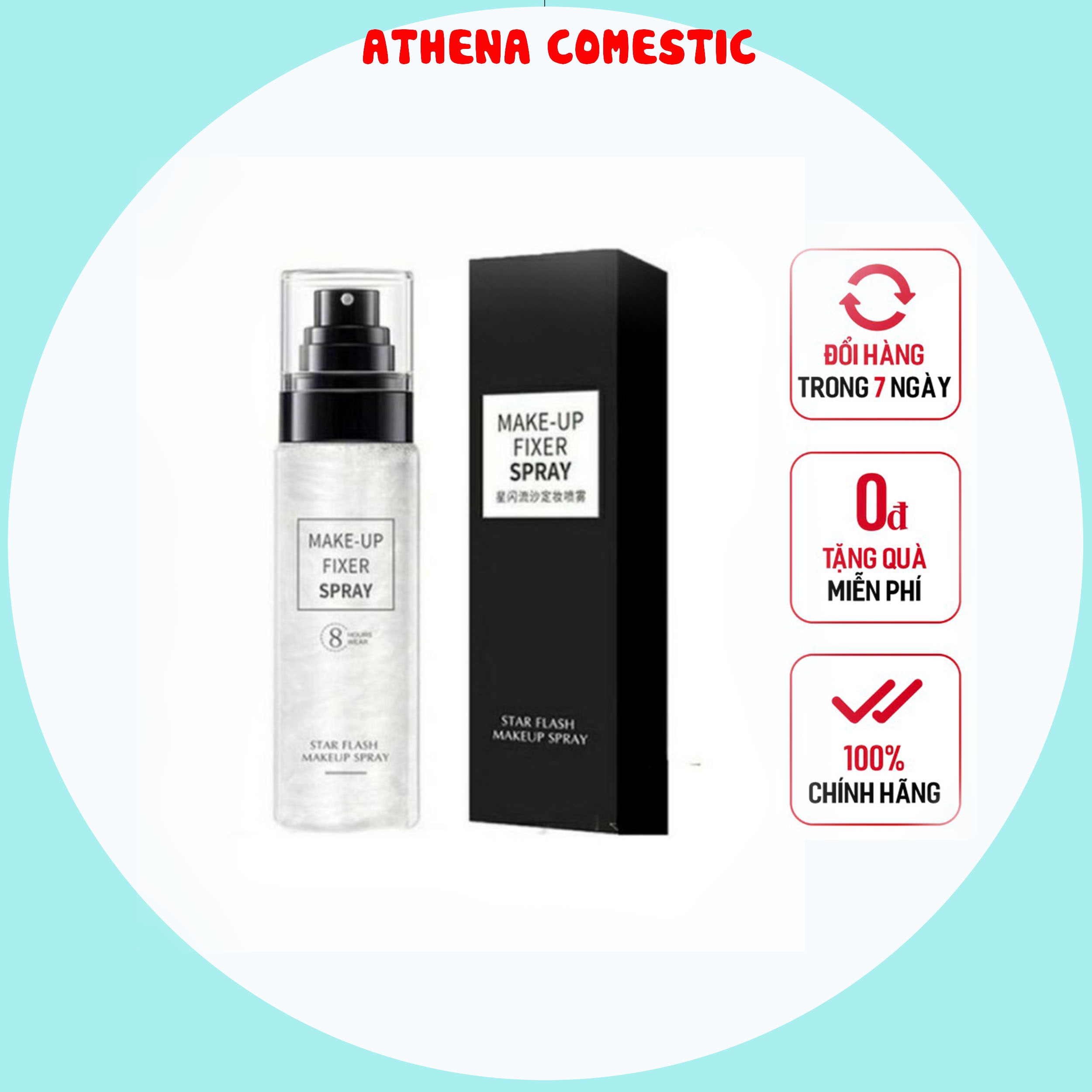 Xịt Nhũ Khóa Trang Điểm Star Flash Make Up Spray 8 Hours Wear
