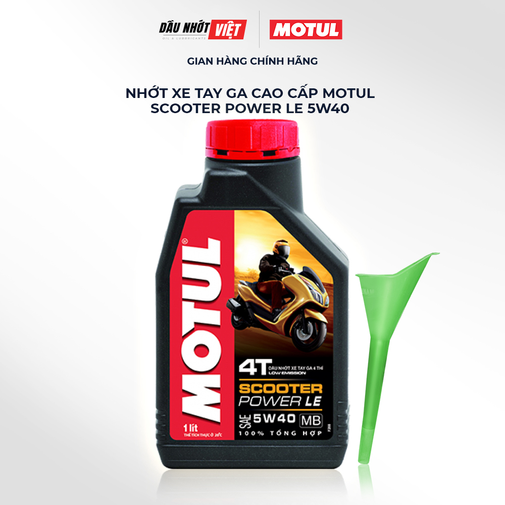 Dầu nhớt cho xe ga MOTUL SCOOTER POWER LE 5W40 MB cao cấp đến từ Pháp - 0.8 lít (Tổng Hợp 100%) date